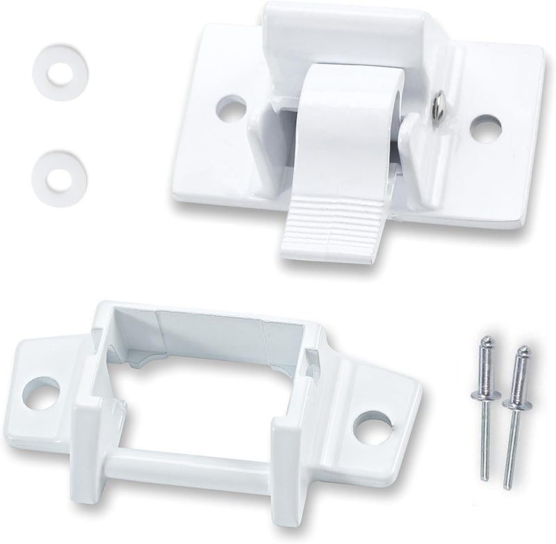 UYG Compatible 3104653.005 3310811.009M RV Camper Trailer Bottom Mounting Bracket V/Camper/Trailer - A&E/ Awning Arm Lower Mounting Foot Combination (White) - Image 1